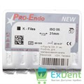 K-Files №06, 31 мм, Pro-Endo, для препарирования канала, нержавеющая сталь (6 шт) - фото 9737
